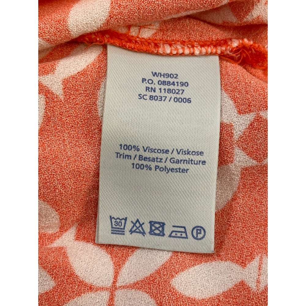Boden Orange White Geometric Print Long Sleeve Blouson Dress US 4 WH902 - Picture 7 of 16